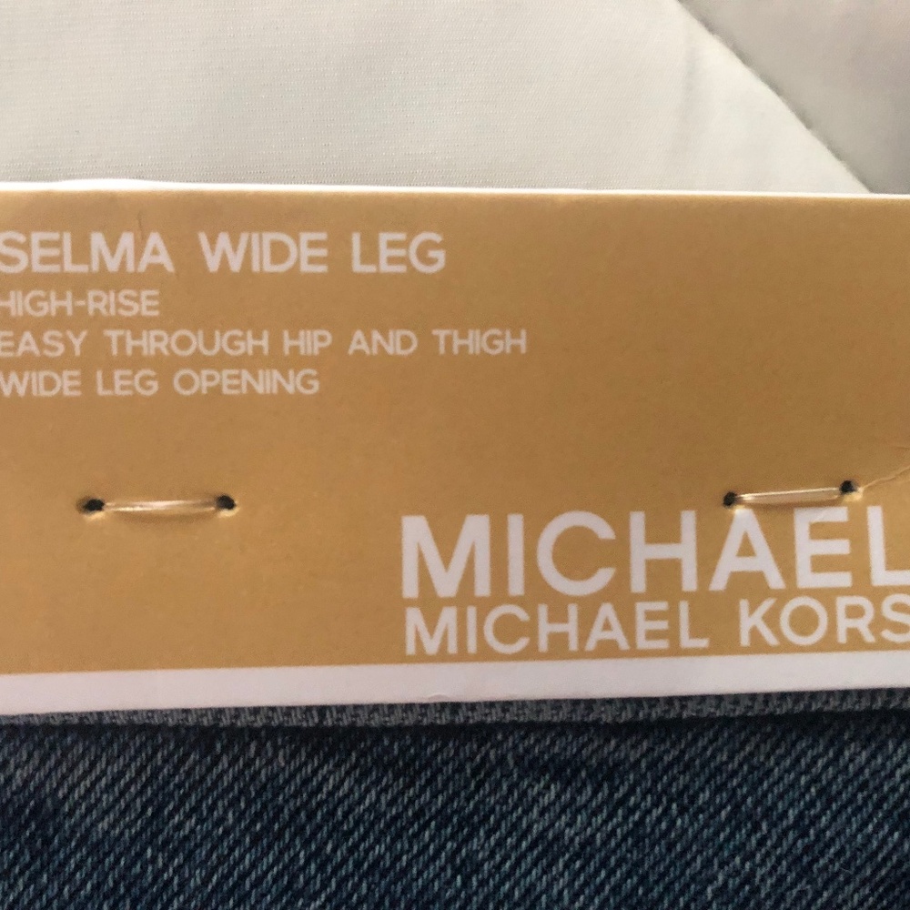 NWT Michael Kors Selma Wide Leg High Waist Size 14 Jeans - Picture 8 of 11